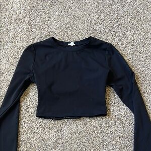 Garage Long Sleeve Open Back Crop Top